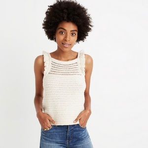 Madewell Ruffled Crochet Sweater Tank- Small